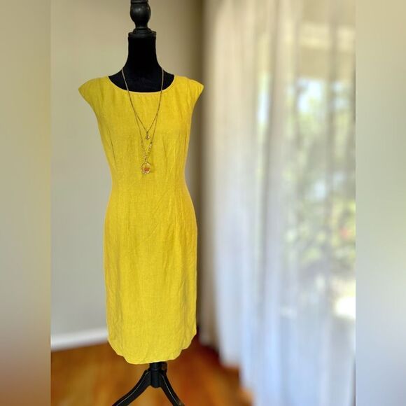 Layfayette 148 New York 100% Linen lined MIDI dress Size 2 - Picture 10 of 13